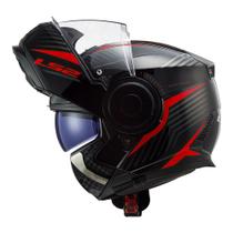Capacete LS2 Scope Skid Preto e Vermelho Brilhante