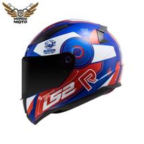 Capacete ls2 stratus ff353 azul/branco/vermelho n56/p - motoqueiro - motociclista - masculino - feminino