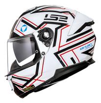 Capacete Ls2 Stream 2 Ff808 Maze Branco Preto Capacete Ls2 Stream 2 Ff808 Maze Branco Preto