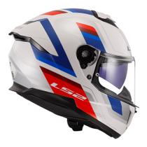 Capacete LS2 Stream 2 FF808 Vintage Branco Azul e Vermelho Brilhante Masculino e Feminino