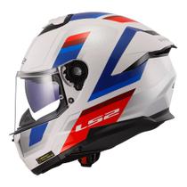 Capacete LS2 Stream II FF808 Vintage Branco Azul Vermelho