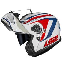 Capacete Ls2 Strobe 2 FF908 Phantom Branco Robocop Moto Capacete Ls2 Strobe 2 FF908 Phantom Branco Robocop Moto