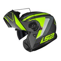 Capacete LS2 Strobe II FF908 Phantom Titanium e Amarelo Fluorescente Masculino e Feminino
