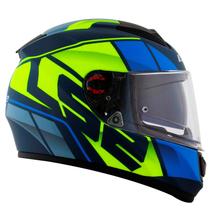 Capacete Ls2 Vecto FF397 Sign Azul Amarelo Fosco Óculos