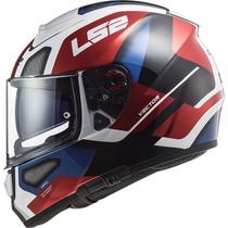 Capacete Ls2 Vector FF397 Evo Automat Branco Azul Tricompost