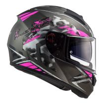 Capacete ls2 vector stencil rosa