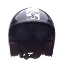 Capacete lucca aberto sublime - flagged glossy black white
