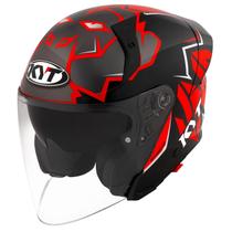 Capacete Masculino Aberto KYT TTR Jet Bulega Vermelho Moto