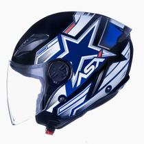 Capacete Masculino Asx Aberto City Air Pilot Moto Estela