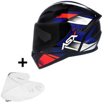 Capacete Masculino Asx City Start Azul Esportivo + Viseira Capacete Masculino Asx City Start Azul Esportivo + Viseira