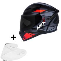 Capacete Masculino Asx City Start Cinza Esportivo + Viseira