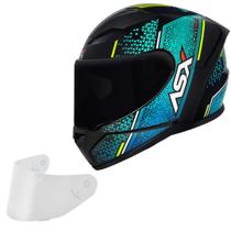 Capacete Masculino Asx City Storm Azul Moto + Viseira Fume