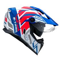 Capacete Masculino Bieffe B-Trail Defender Branco Moto Pala