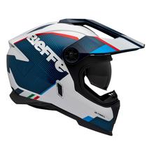 Capacete Masculino Bieffe B-Trail Delux Azul Oculos Moto