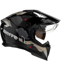 Capacete Masculino Bieffe B-Trail Frontier Preto Oculos Moto