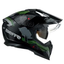 Capacete Masculino Bieffe B-Trail Frontier Verde Oculos Moto