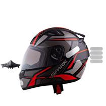 Capacete Masculino Ebf Spider Vermelho Mais Narigueira e Adesivo Branco