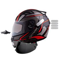 Capacete Masculino Ebf Spider Vermelho Mais Viseira Cristal 2.2mm Capacete Masculino Ebf Spider Vermelho Mais Viseira Cristal 2.2mm