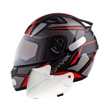 Capacete Masculino Ebf Spider Vermelho Mais Viseira Cristal 2.2mm Capacete Masculino Ebf Spider Vermelho Mais Viseira Cristal 2.2mm
