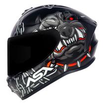 Capacete Masculino Fechado Asx Bull Cyber Draken Preto Moto