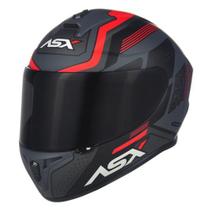 Capacete Masculino Fechado Asx Cougar Vermelho Tamanho 60L