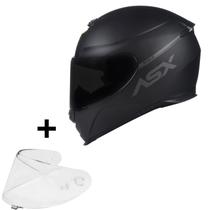 Capacete Masculino Feminino Asx Eagle Preto Fosco + Viseira