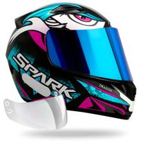 Capacete Masculino Feminino Ebf Dragon Tiffany + Viseira Espelhada Capacete Masculino Feminino Ebf Dragon Tiffany + Viseira Espelhada