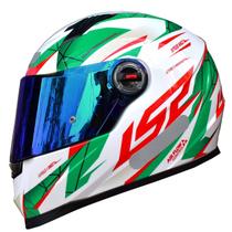Capacete Masculino Ls2 ff358 Draze Verde Branco Fechado Moto