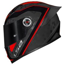 Capacete Masculino Ls2 Ff358 S Striker Vermelho Spoiler Moto