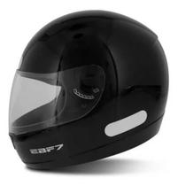 Capacete Masculino Moto Ebf E7 Solid Preto Brilhante Motociclista Fechado