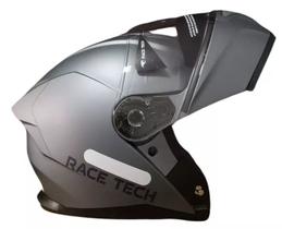 Capacete Masculino Moto Motoqueiro Articulado Robocop CinzaTitanium Fosco Signal Easy Fit Óculos Interno lançamento 2025