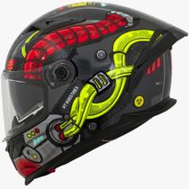 Capacete Masculino MT Braker Bersin Amarelo Oculos Moto