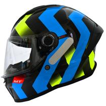 Capacete Masculino MT Stinger 2 Asphalt Azul Esportivo Moto