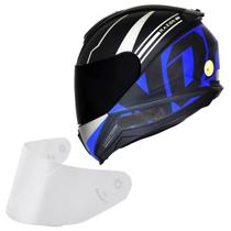 Capacete Masculino Norisk Razor Full Azul Viseira Fume