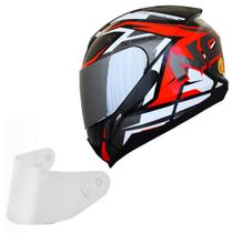 Capacete Masculino Norisk Razor Sharp Vermelho Viseira Prata