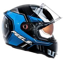 Capacete Masculino Peels Icon Force Azul Oculos Interno Moto