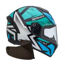 Capacete Masculino Peels Spike Il 1 St Azul Tiffany Mais Viseira Fumê