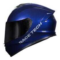 Capacete Masculino Race Tech Hit Monocolor Azul Brilhante