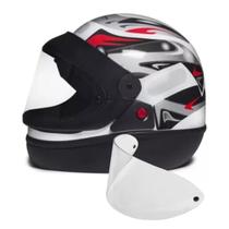 Capacete Masculino San Marino Automático Branco Mais Viseira Extra Cristal 2.2