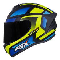 Capacete MasculinoFechado Asx Draken Spirit Azul Fosco Moto