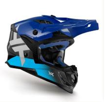 Capacete Mattos Racing Atomic Icon - Cor Azul Cinza