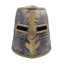 Capacete Medieval Crusader Knight: máscara facial dobrável, fantasia - LOOYAR
