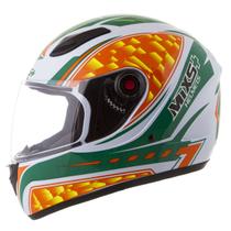 Capacete Mixs Fokker Flame Verde/laranja - Branco Tam. 62 - Est Mixs