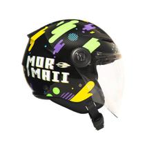 Capacete mormaii lite galaxy preto aberto sem queixeira