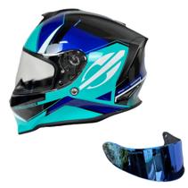 Capacete Mormaii M1 Tech Azul Brilhante + Viseira Azul