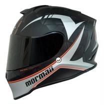 Capacete Mormaii Novo M1 Tiger Prata Preto Fosco Capacete Mormaii Novo M1 Tiger Prata Preto Fosco