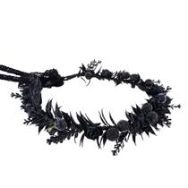 Capacete MOSTORY Black Gothic Fairy Flower Crown Elf
