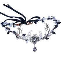 Capacete MOSTORY feito à mão Silver Moon Crown Elf Tiara