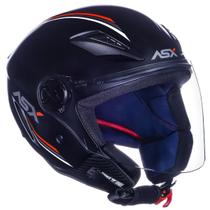 Capacete Moto Aberto Asx City Air Solid Preto Fosco
