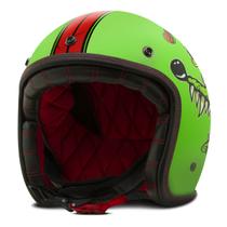 Capacete Moto Aberto Custom Com Kit Personalizado Etceter Psycho Rat Fosco